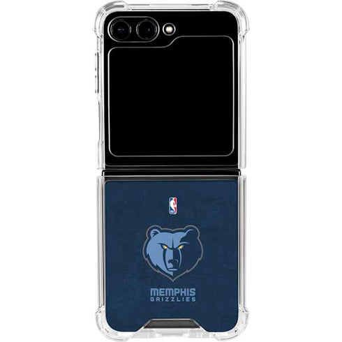 NBA Memphis Grizzlies Distressed Galaxy Z Flip6 Clear Case